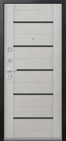 Теплая дверь входная Центурион С-107 (2025), 2 замка, 1,4 мм металл, (черный муар+светлый бетон) #3