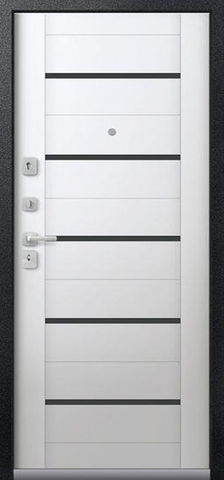 Теплая дверь входная Центурион С-107 (2025), 2 замка, 1,4 мм металл, (черный муар+сноу) #3