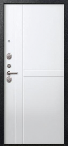 Теплая дверь входная Сезам V-06 (2025), 2 замка, 1 мм металл, (черный муар+белый) #3