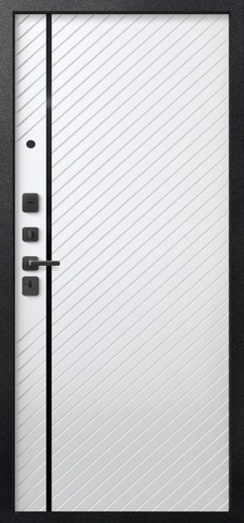 Теплая дверь входная Сезам V-18 (2026), 2 замка, 1,4 мм металл, (черный муар/графит кашемир+белый кашемир) #3