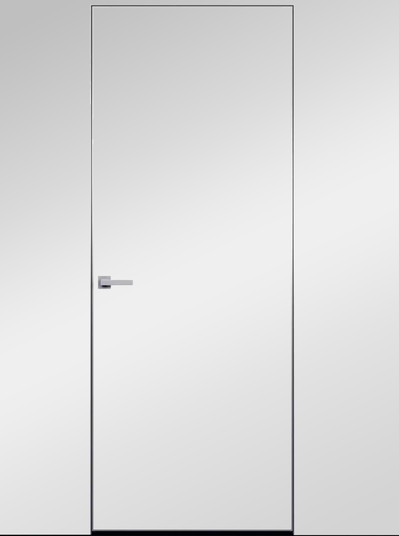 Дверь межкомнатная скрытая Дера Инвизибл (кромка алюминий с 4х сторон), цвет белый, под покраску, глухая