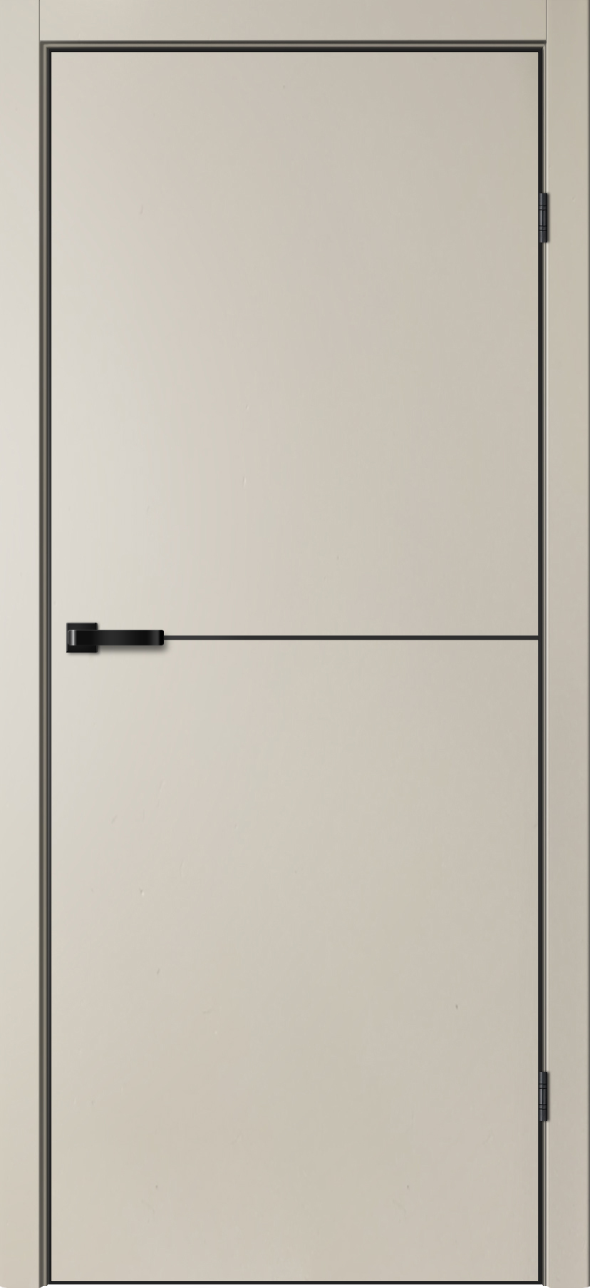 Дверь межкомнатная Сибирь Профиль Тринити TR-05 (алюминиевая кромка с 4х сторон черная + встроенный магнитный замок), цвет айриш, эмалит, глухая