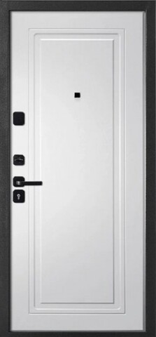 Дверь входная Меги МДФ 1, 2 замка, 1,2 мм металл, (черный муар/графит+белый ясень) #3