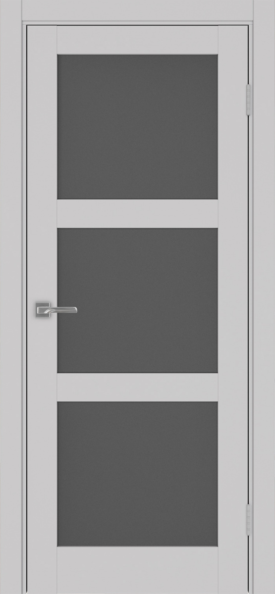 Дверь межкомнатная Оптима Порте Турин 530.222, цвет пепельный, экошпон, стекло графит