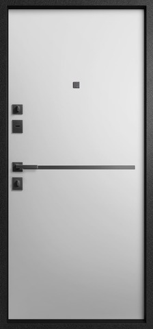 Теплая дверь входная Эталон М-7 (2025), 2 замка, 1,4 мм металл, (черный букле+белый грунт) #3