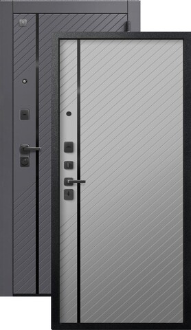 Теплая дверь входная Сезам V-18 (2026), 2 замка, 1,4 мм металл, (черный муар/графит кашемир+сильвер кашемир)