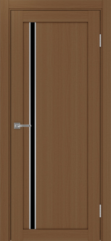 Дверь межкомнатная Оптима Порте Турин 527.121 АПС молдинг SC, цвет орех, экошпон, стекло лакобель черное