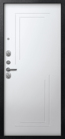 Дверь входная Сезам А-06 (2025), 2 замка, 1 мм металл, (черный сатин+белый кашемир) #3