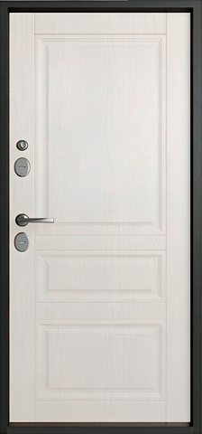 Термодверь входная Эталон Термо-4, 2 замка, 1,4 мм металл, (черный букле+эш вайт астана) #3