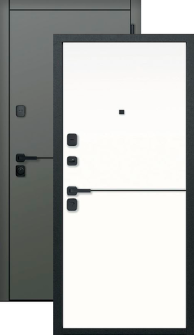 Теплая дверь входная Феррони 9 см Молдинг, 2 замка, 1,4 мм металл, (коричневый сатин+белый эмалит)