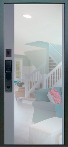 Теплая дверь входная Аргус Смарт 2П Бистури/Магнум зеркало (электронный замок), 2 замка, 2 мм металл, (синий софт/черный кварц+силк маус) #3